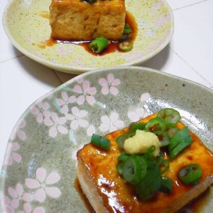 豆腐だけで一品できて嬉しいです(^-^)しょうががピリリと効いて美味しかったです。